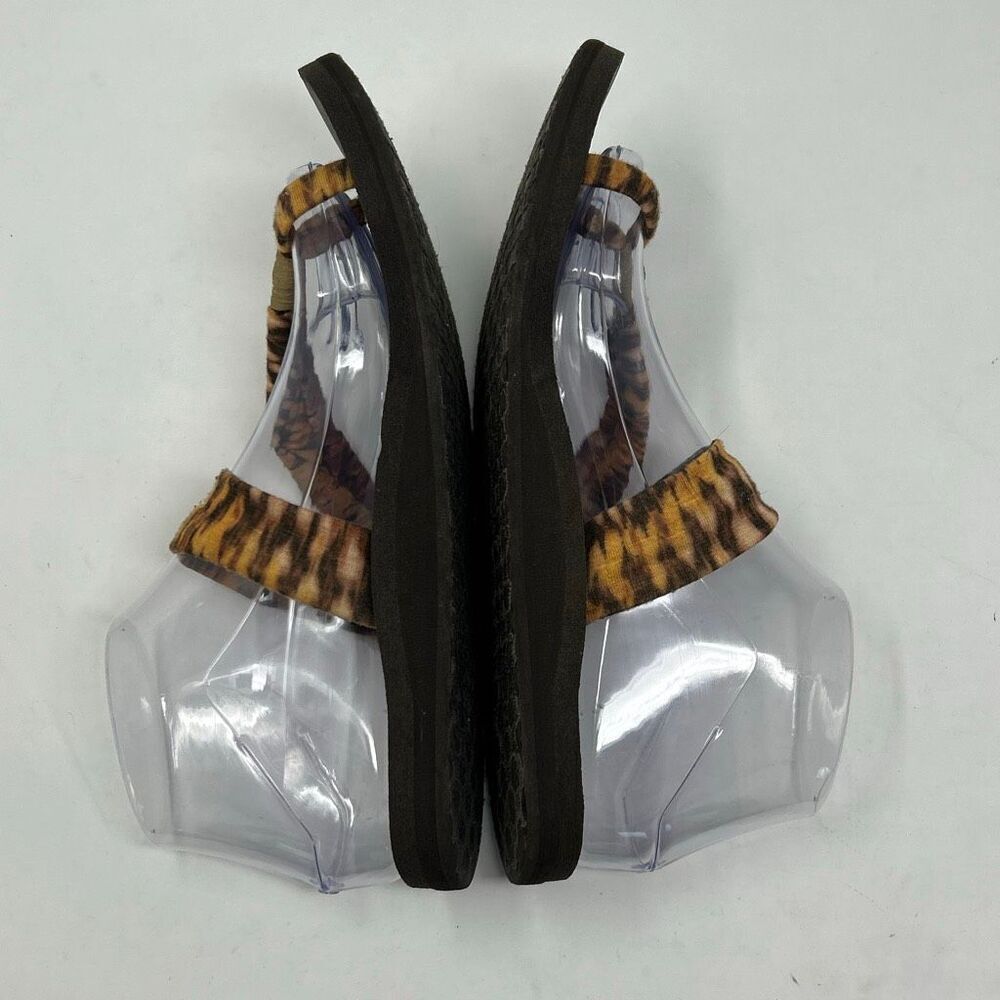 Sanuk Yoga Sling It On Animal Print Women's Sandals Sz 8 Dusty Yellow Flip Flop - Picture 5 of 9